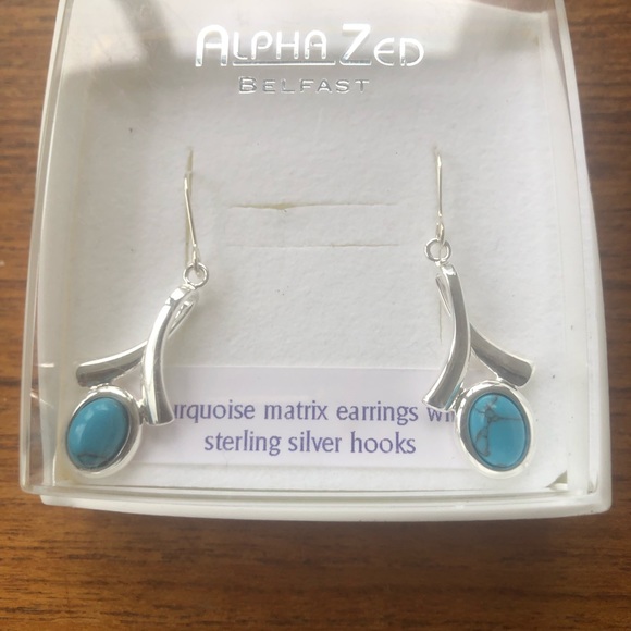 Turquoise and silver earrings - Picture 3 of 4